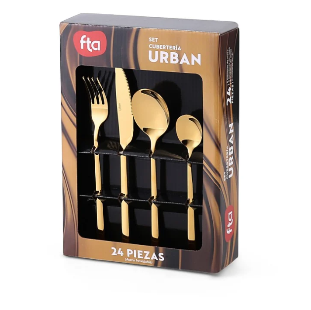 Set Cuberteria 24 Pzs Dorado