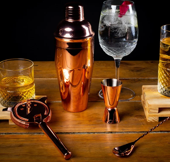 Set bar 4 piezas cobre Manhattan