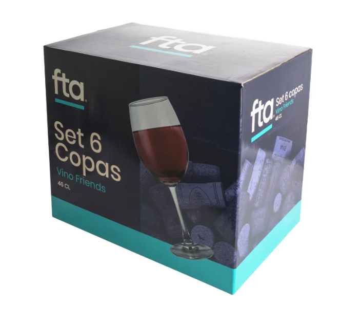 Set 6 Copas Vino 460ml Friends FTA