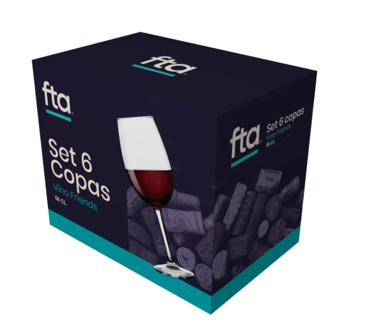 Set 6 Copas Vino 580ml Friends FTA
