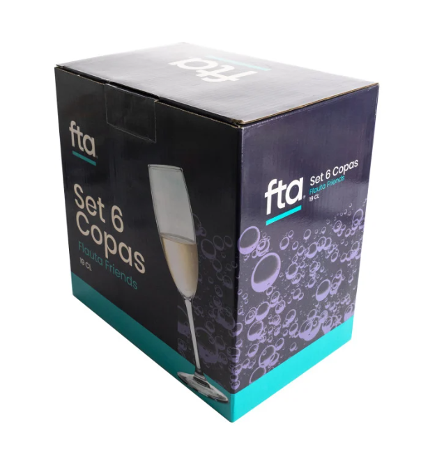 Set 6 Copas Flauta 190ml Friends FTA
