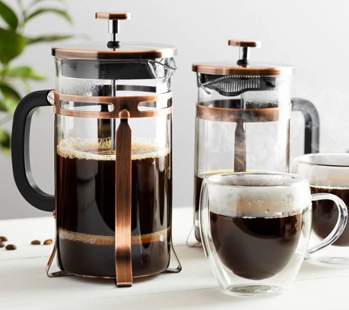 Cafetera Francesa 600ml Borosilicato Cobre Envejecido Ruan Lugano