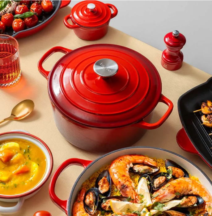 Olla Fierro Esmaltado 5L Rojo 28cm